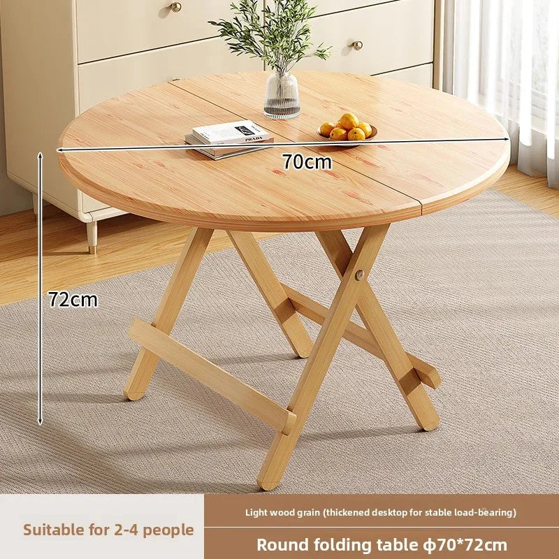 Sturdy Folding Dining Table - No Assembly Needed, Strong Stable Desk for Kitchen, Study & Office, round dining table,small table Manwatstore