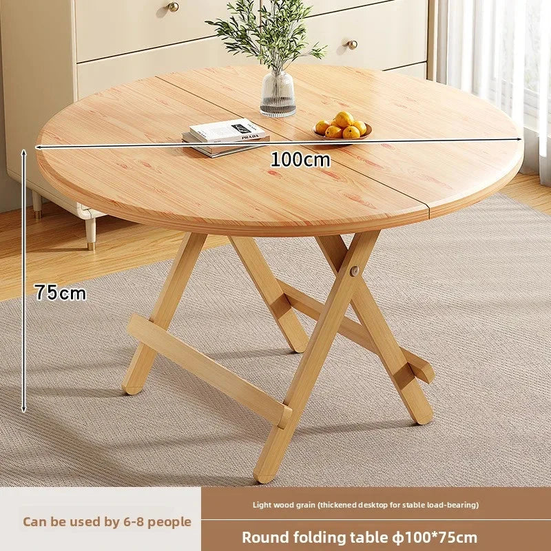 Sturdy Folding Dining Table - No Assembly Needed, Strong Stable Desk for Kitchen, Study & Office, round dining table,small table Manwatstore