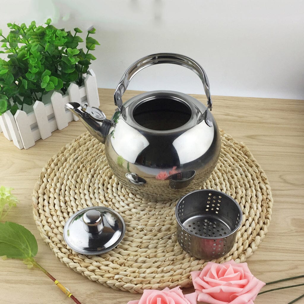 Thickened Stainless Steel Kettle Kettle Teapot Hot Milk Kettle Yellow Kettle Spherical Kettle Kitchen accessories Manwatstore