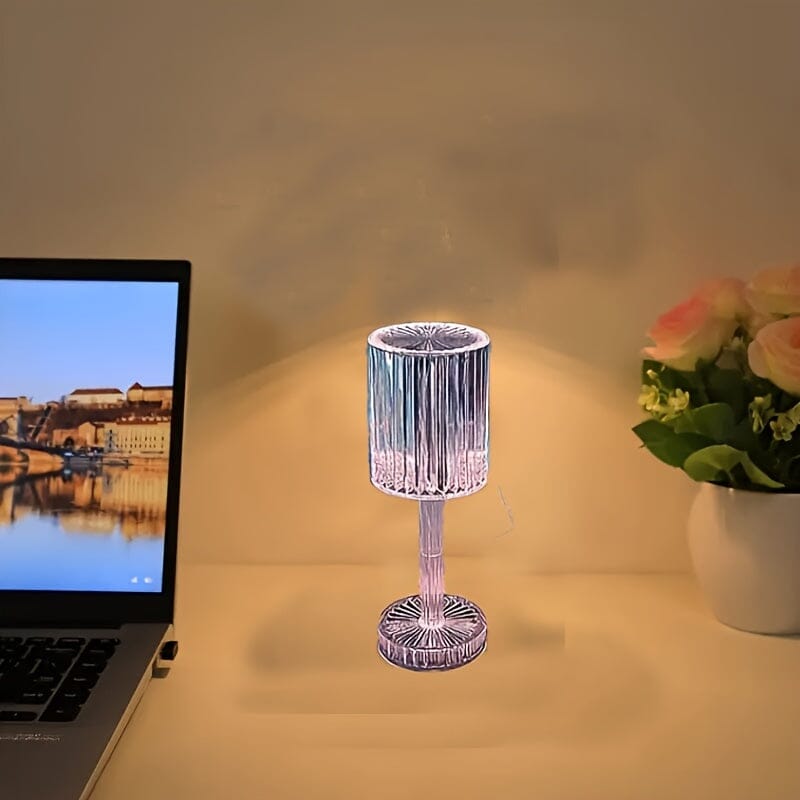 [Touch Control] Elegant Crystal Touch Control Bedside Lamp | Adjustable LED Light | Crystal | Dimmable, USB Charging, Rechargeable Battery | Indoor Decor | Modern | Adjustable Light Manwatstore