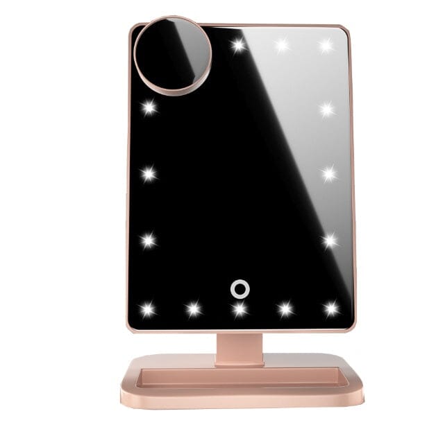 Touch Screen Makeup Mirror With 20 LED Light Bluetooth Music Speaker 10X Magnifying Mirrors Lights 0 Manwatstore
