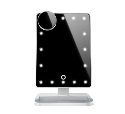 Touch Screen Makeup Mirror With 20 LED Light Bluetooth Music Speaker 10X Magnifying Mirrors Lights 0 Manwatstore
