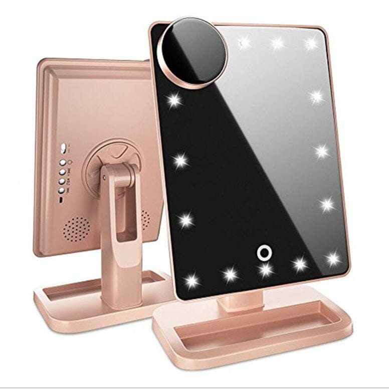 Touch Screen Makeup Mirror With 20 LED Light Bluetooth Music Speaker 10X Magnifying Mirrors Lights 0 Manwatstore