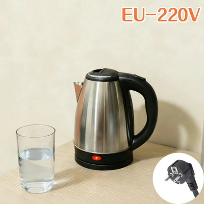Travel Electric Kettle – 2L Stainless Steel Portable Water Boiler for Tea &amp; Coffee Manwatstore