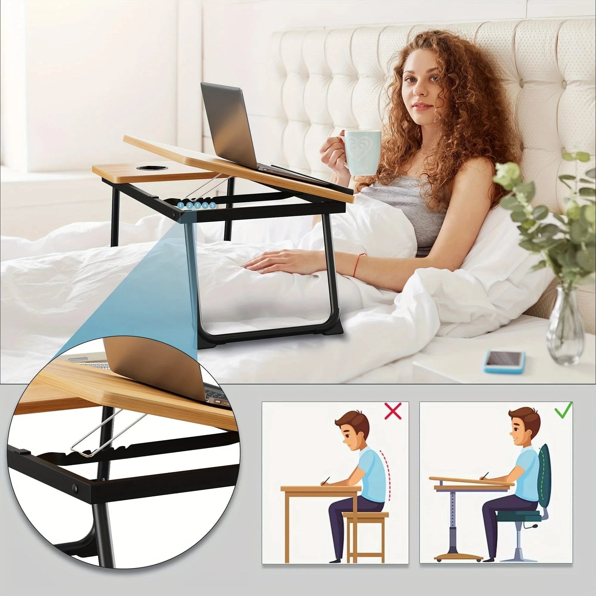 Tray table, notebook computer and writing table, dining table and notebook computer bed support Manwatstore