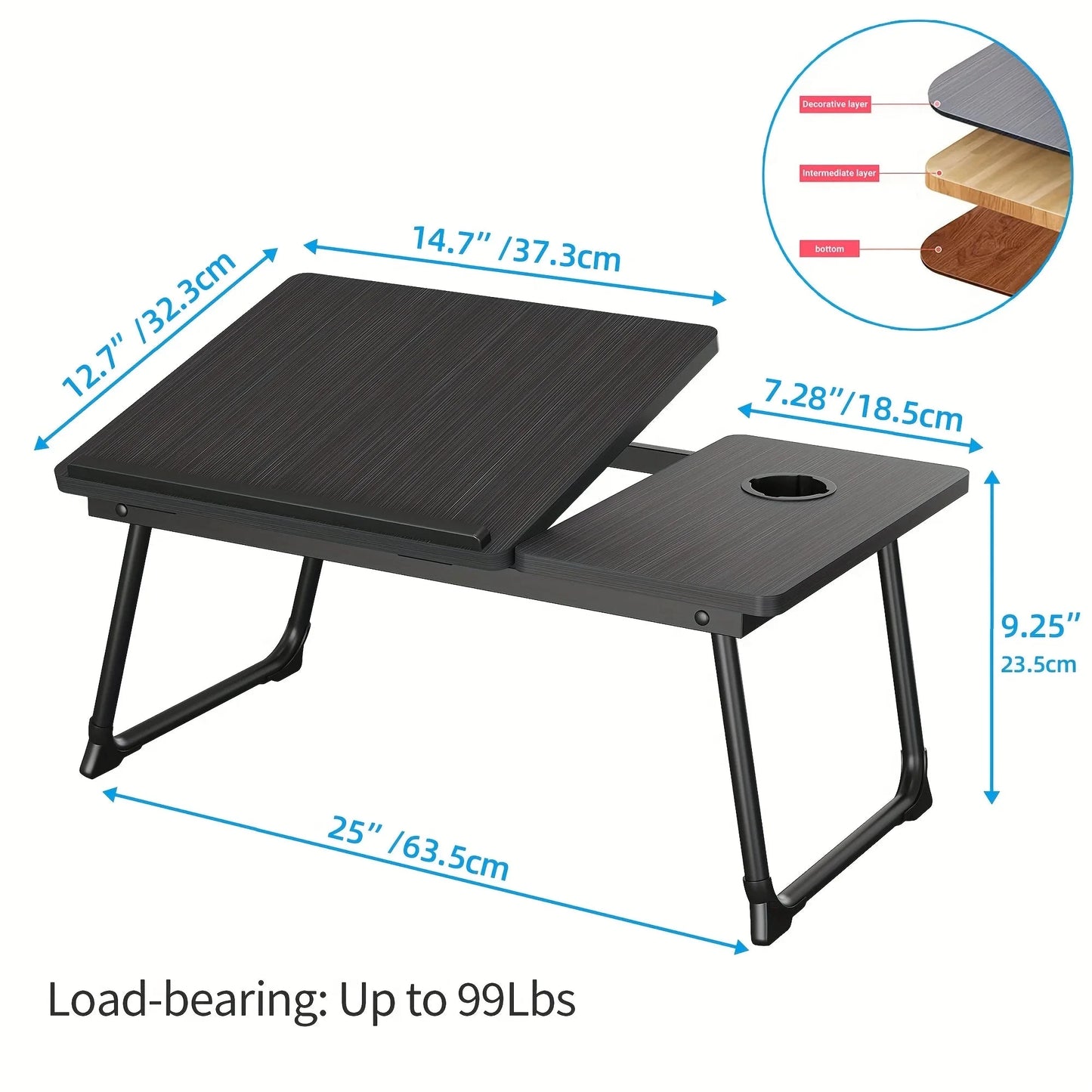 Tray table, notebook computer and writing table, dining table and notebook computer bed support Manwatstore
