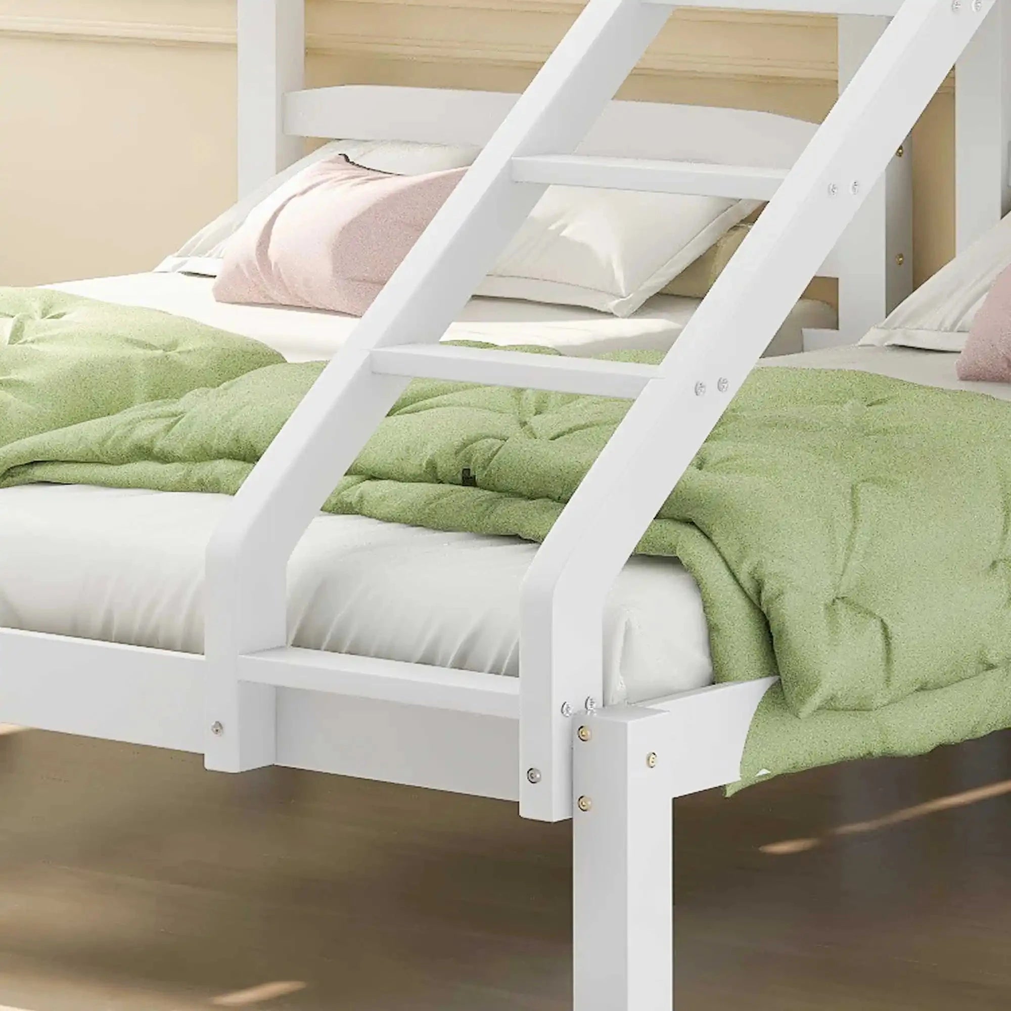Triple Sleeper Bunk Bed with Side Ladder Bed Manwatstore