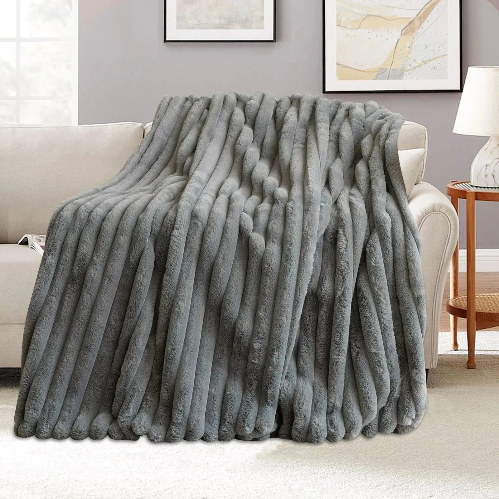 Ultra-Soft Faux Fur Throw Blanket – Plush, Luxurious &amp; Perfect for Every Space Manwatstore