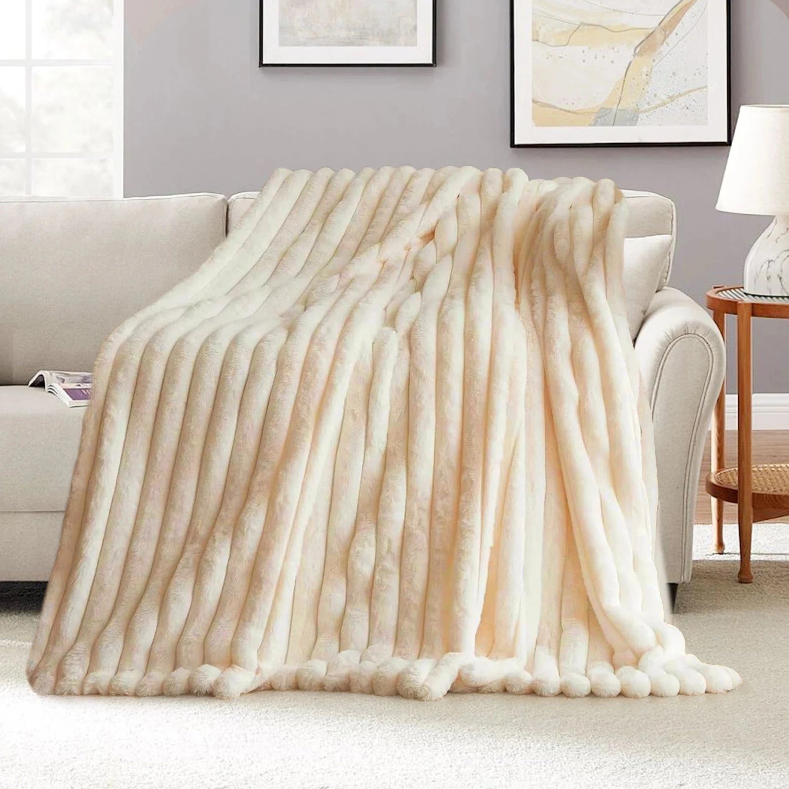 Ultra-Soft Faux Fur Throw Blanket – Plush, Luxurious &amp; Perfect for Every Space Manwatstore