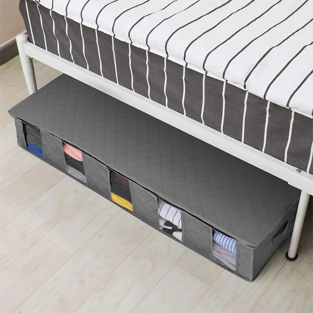 Under Bed Storage Bag Large Capacity Foldable Underbed Organizer for Seasonal Clothes Manwatstore