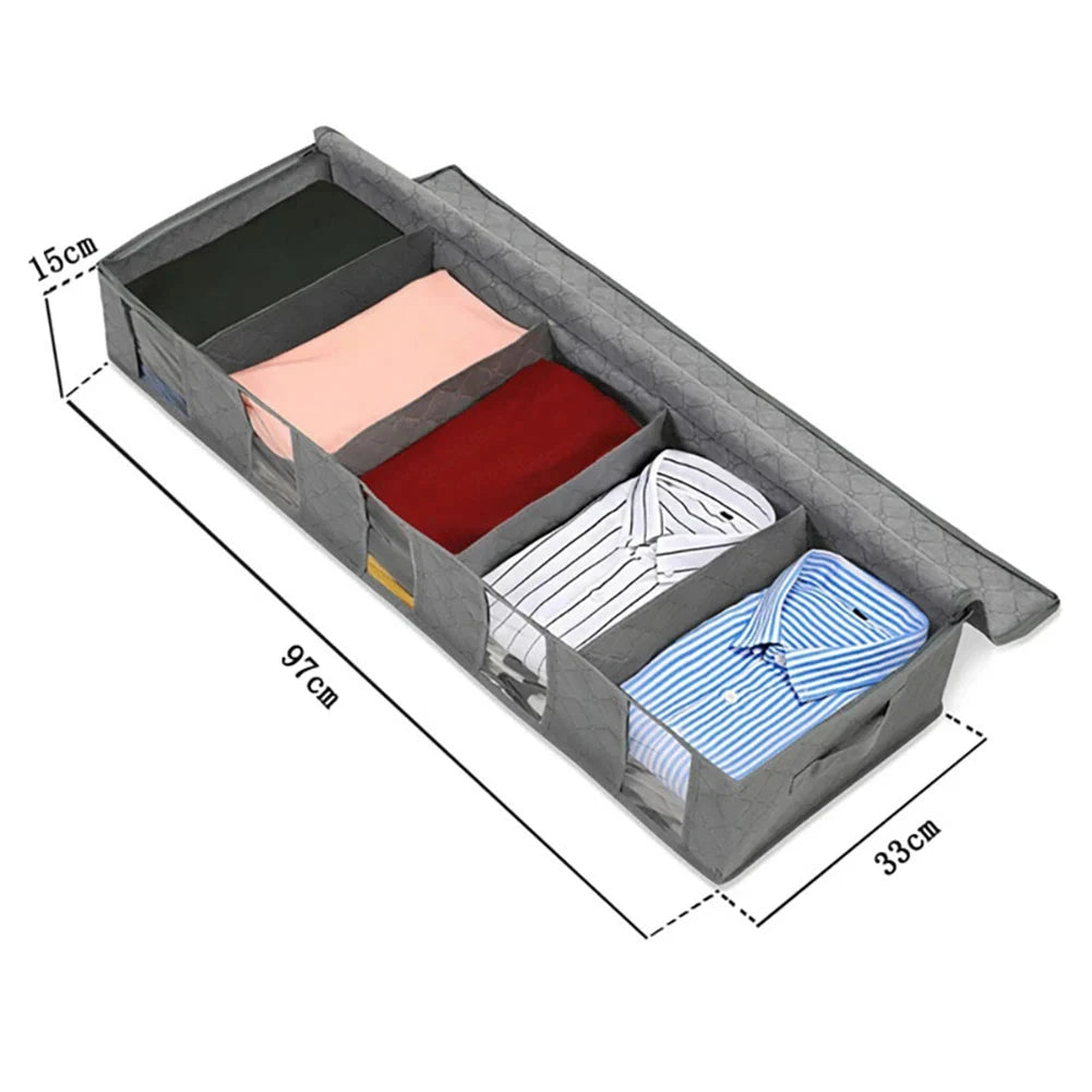 Under Bed Storage Bag Large Capacity Foldable Underbed Organizer for Seasonal Clothes Manwatstore