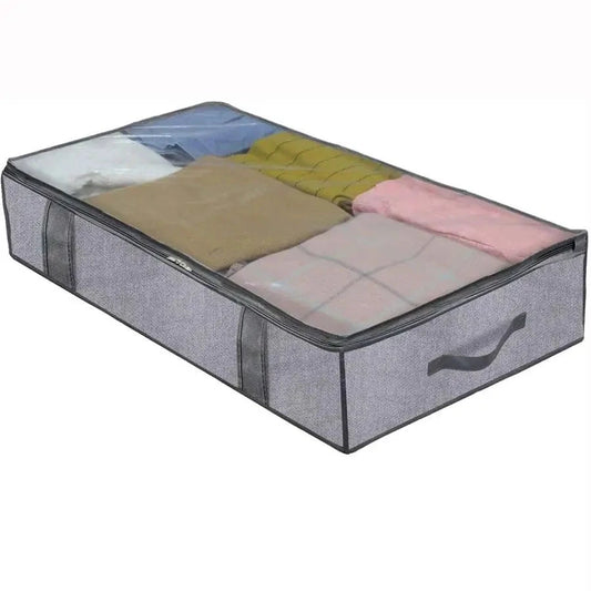 Under the bed quilt storage bag with cover can be folded, can be used for bedding clothes toys with 4 reinforced handle Manwatstore