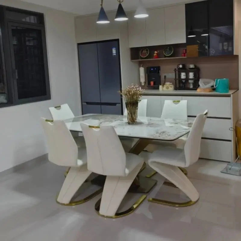 Unique Modern Dining Table Designer Nordic White Kitchen Mobile Dining Tables Salon Mesas De Jantar Living Room Sets Furniture Manwatstore
