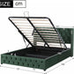Upholstered Bed 135x190 with Hydraulic Lever Functional Bed from Storage Velvet (Green) Manwatstore