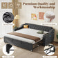 Upholstered Daybed Sofa Bed 90×190 cm with Charging Station – 3FT Single Linen Bed Frame Manwatstore