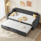 Upholstered Daybed Sofa Bed 90×190 cm with Charging Station – 3FT Single Linen Bed Frame Manwatstore