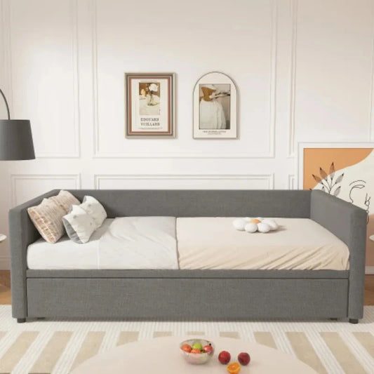 Upholstered Sofa Bed – Convertible Single to Double Bed Manwatstore