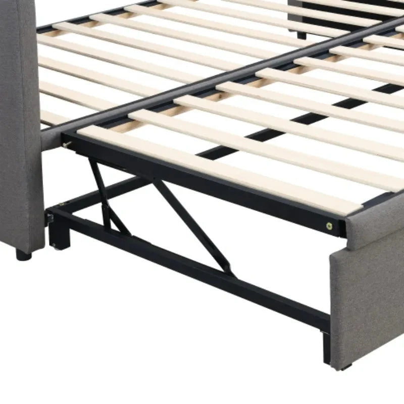Upholstered Sofa Bed – Convertible Single to Double Bed Manwatstore