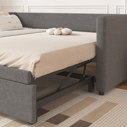Upholstered Sofa Bed – Convertible Single to Double Bed Manwatstore