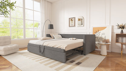 Upholstered Sofa Bed – Convertible Single to Double Bed Manwatstore