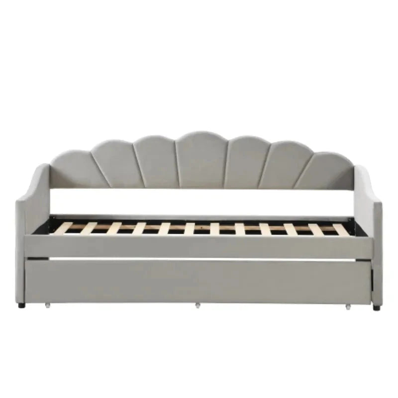 Upholstered Sofa Bed with Trundle – 3FT Single 90×190 cm (No Mattress) Manwatstore
