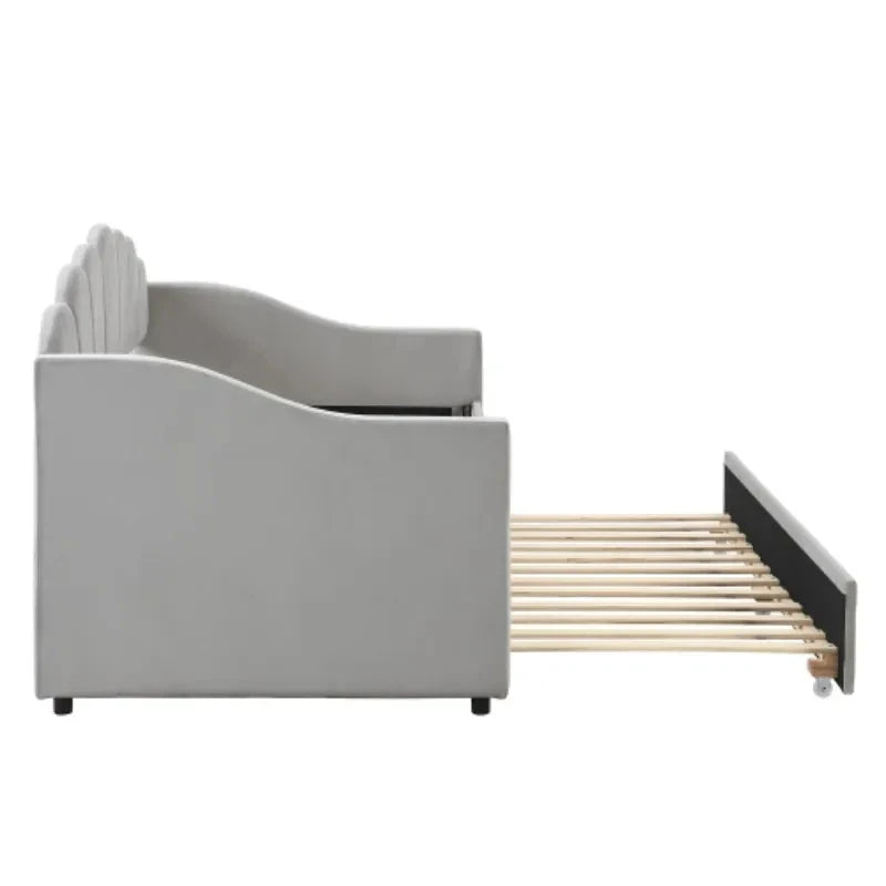 Upholstered Sofa Bed with Trundle – 3FT Single 90×190 cm (No Mattress) Manwatstore