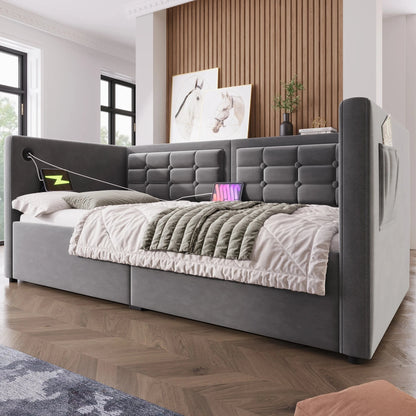 UrbanLift™ Upholstered Single Sofa Bed with Hydraulic Storage (90 × 190 cm / 3FT) Manwatstore