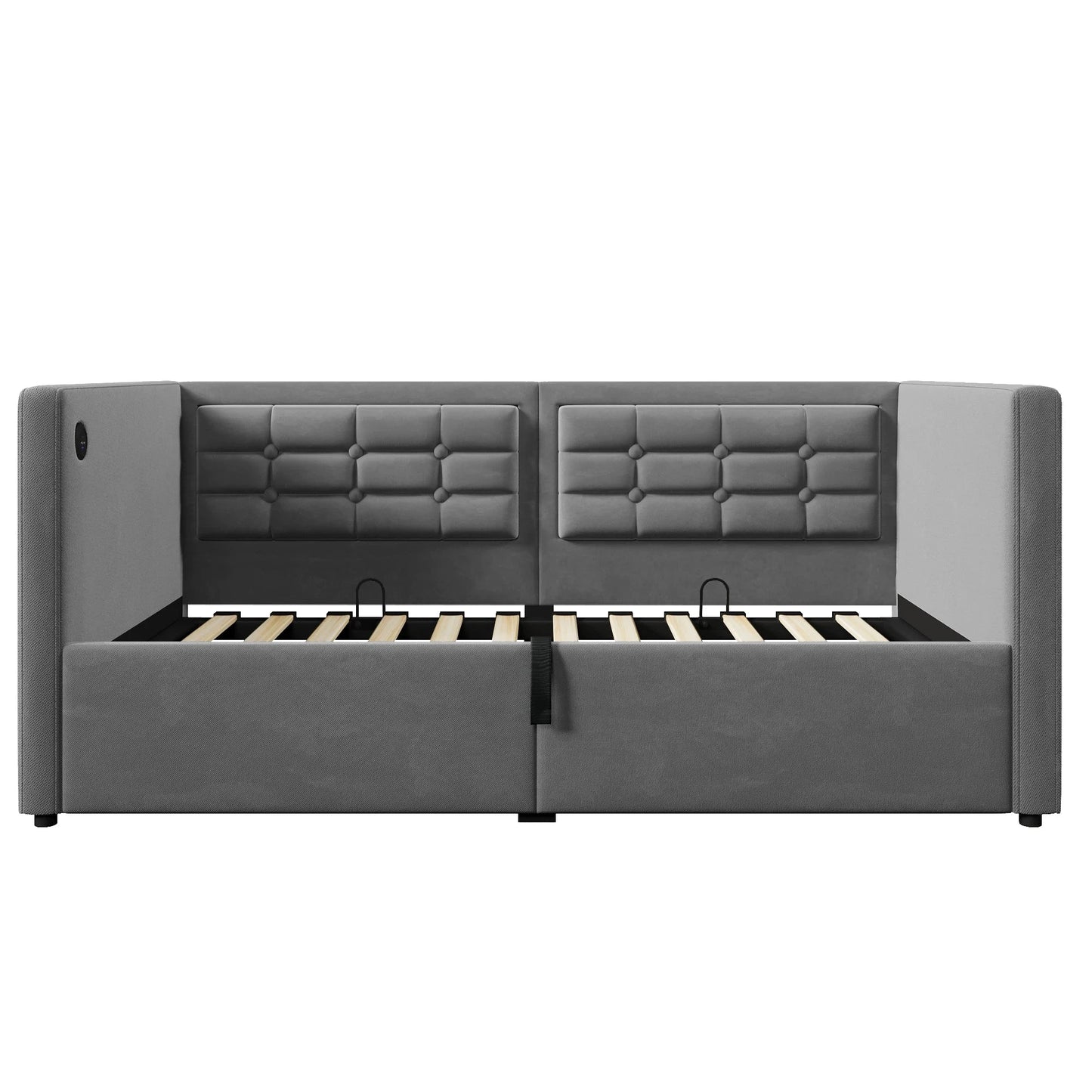 UrbanLift™ Upholstered Single Sofa Bed with Hydraulic Storage (90 × 190 cm / 3FT) Manwatstore