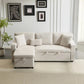 UrbanNest 3-Seater L-Shaped Corner Sofa Bed with Storage & Integrated Shelf Manwatstore