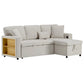 UrbanNest 3-Seater L-Shaped Corner Sofa Bed with Storage & Integrated Shelf Manwatstore