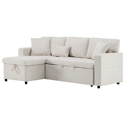 UrbanNest 3-Seater L-Shaped Corner Sofa Bed with Storage &amp; Integrated Shelf Manwatstore