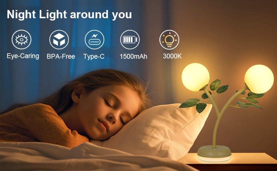 USB Table Lamp LED Bedside Lamp, Table Lamp Warm White, Metal Decoration Lamp, Table Lamp for Study Living Room Bedroom, Home Decoration and Romantic Gift Manwatstore