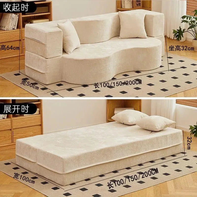 Vacuum Compressed Foldable Sofa Bed – Pure Sponge Multifunctional Modular Living Room Couch | Space-Saving Special Shaped Floor Sofa for Bedroom & Lounge Manwatstore