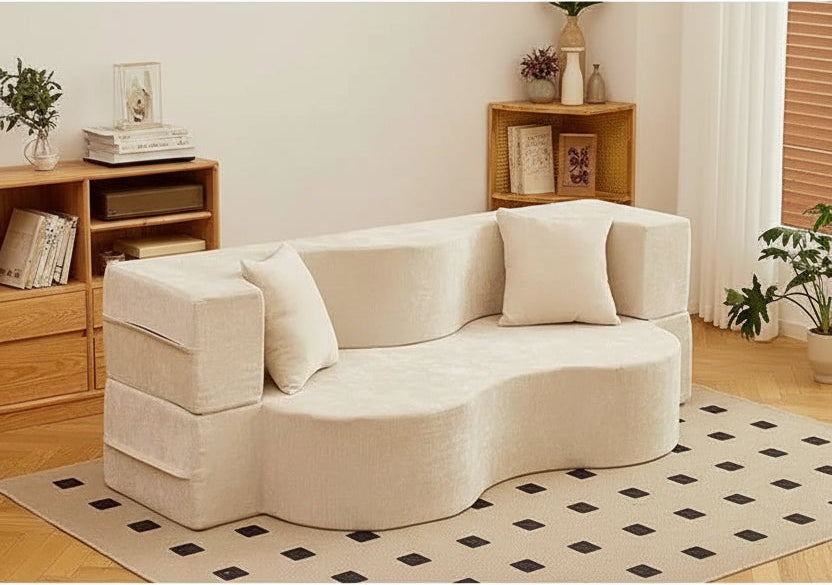 Vacuum Compressed Foldable Sofa Bed – Pure Sponge Multifunctional Modular Living Room Couch | Space-Saving Special Shaped Floor Sofa for Bedroom &amp; Lounge Manwatstore