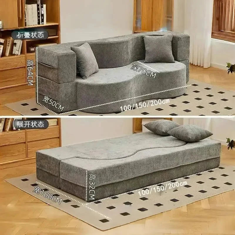 Vacuum Compressed Foldable Sofa Bed – Pure Sponge Multifunctional Modular Living Room Couch | Space-Saving Special Shaped Floor Sofa for Bedroom & Lounge Manwatstore