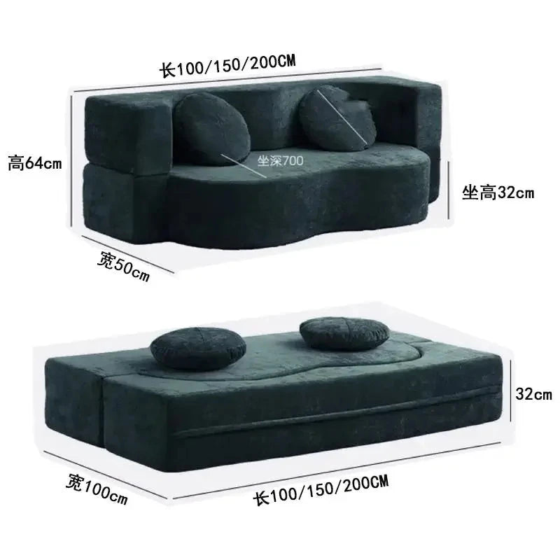 Vacuum Compressed Foldable Sofa Bed – Pure Sponge Multifunctional Modular Living Room Couch | Space-Saving Special Shaped Floor Sofa for Bedroom & Lounge Manwatstore