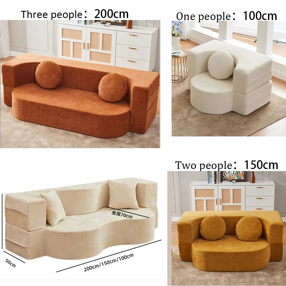 Vacuum Compressed Foldable Sofa Bed – Pure Sponge Multifunctional Modular Living Room Couch | Space-Saving Special Shaped Floor Sofa for Bedroom &amp; Lounge Manwatstore