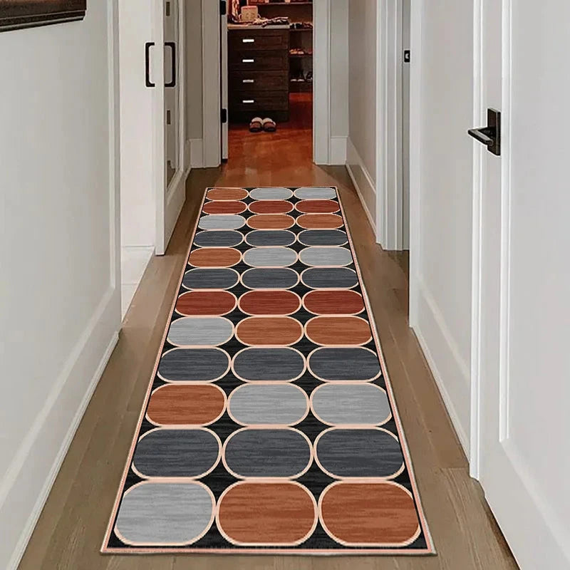 VIKAMA Vintage Wood Grain Runner Rug – Non-Slip Hallway &amp; Kitchen Carpet Manwatstore