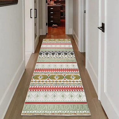 VIKAMA Vintage Wood Grain Runner Rug – Non-Slip Hallway &amp; Kitchen Carpet Manwatstore