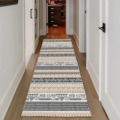 VIKAMA Vintage Wood Grain Runner Rug – Non-Slip Hallway &amp; Kitchen Carpet Manwatstore