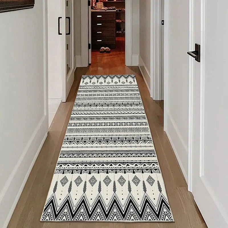 VIKAMA Vintage Wood Grain Runner Rug – Non-Slip Hallway &amp; Kitchen Carpet Manwatstore