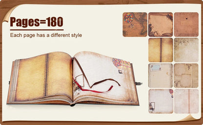 Vintage 12x12 Scrapbook Photo Album – “Our Adventure Book” with Gift Box &amp; Accessories Manwatstore