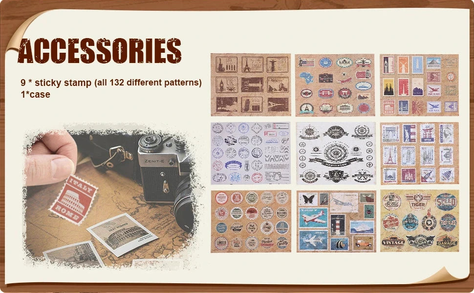 Vintage 12x12 Scrapbook Photo Album – “Our Adventure Book” with Gift Box &amp; Accessories Manwatstore