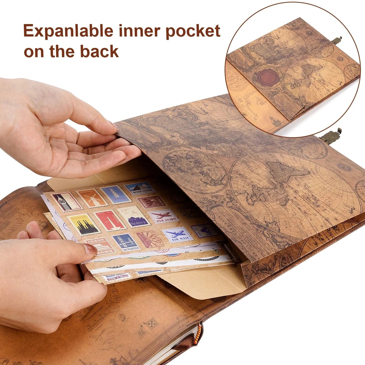 Vintage 12x12 Scrapbook Photo Album – “Our Adventure Book” with Gift Box &amp; Accessories Manwatstore