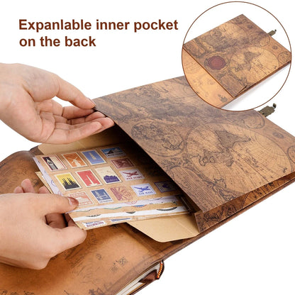 Vintage 12x12 Scrapbook Photo Album – “Our Adventure Book” with Gift Box &amp; Accessories Manwatstore