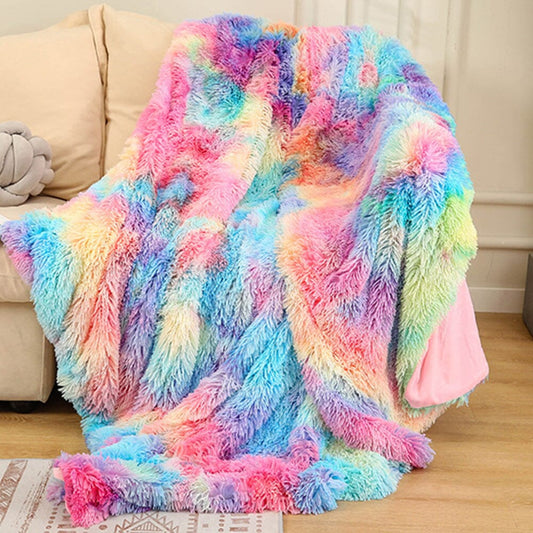 Warm Fluffy Shaggy Throw Blanket Bedspread Faux Fur Sofa Nap Blanket Bed Cover 0 Manwatstore