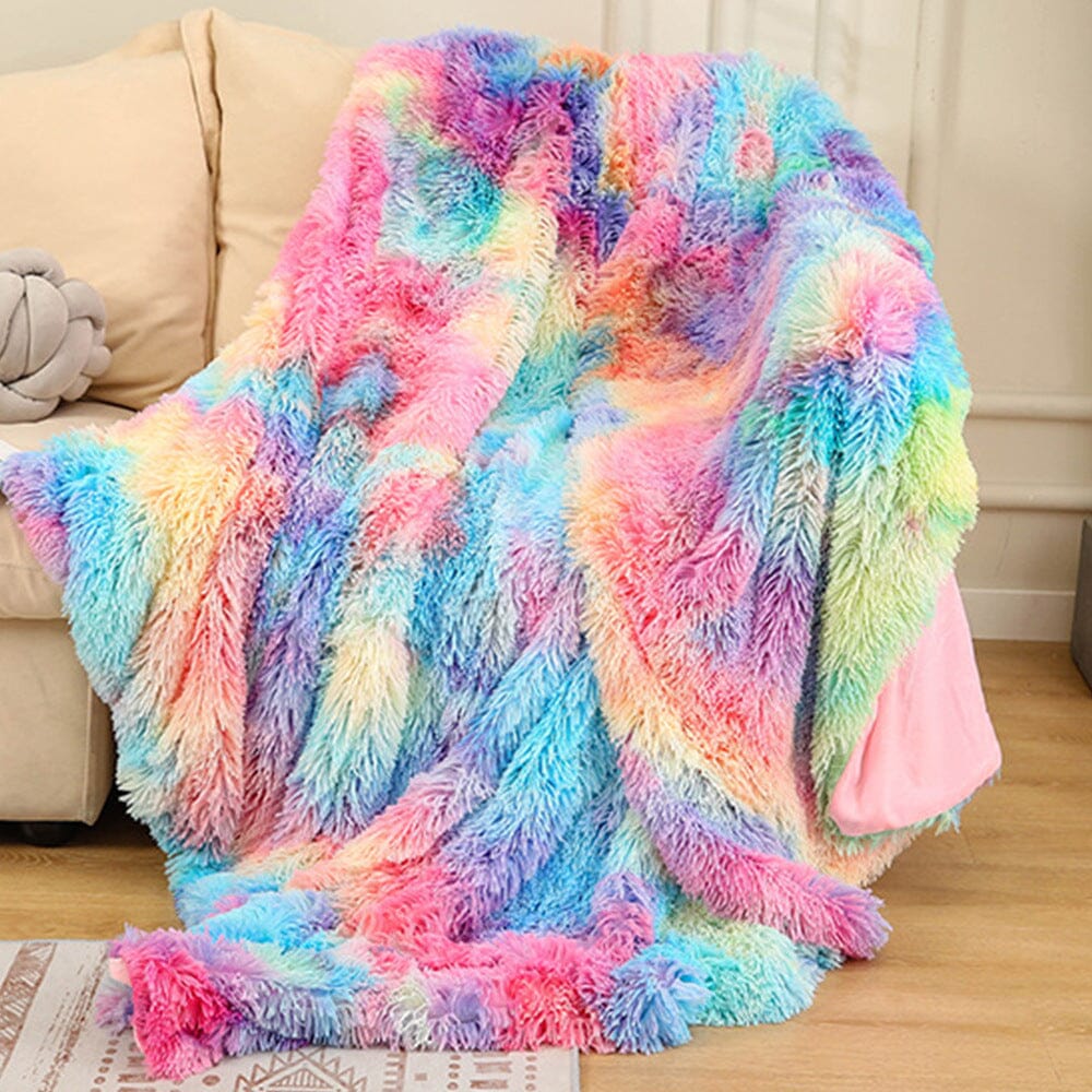 Warm Fluffy Shaggy Throw Blanket Bedspread Faux Fur Sofa Nap Blanket Bed Cover 0 Manwatstore