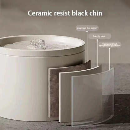 Water Dispenser Cat Automatic Water Dispenser, Pet Ceramic Bowl, Dog Bowl Water Dispenser, Circulation And Flow Manwatstore