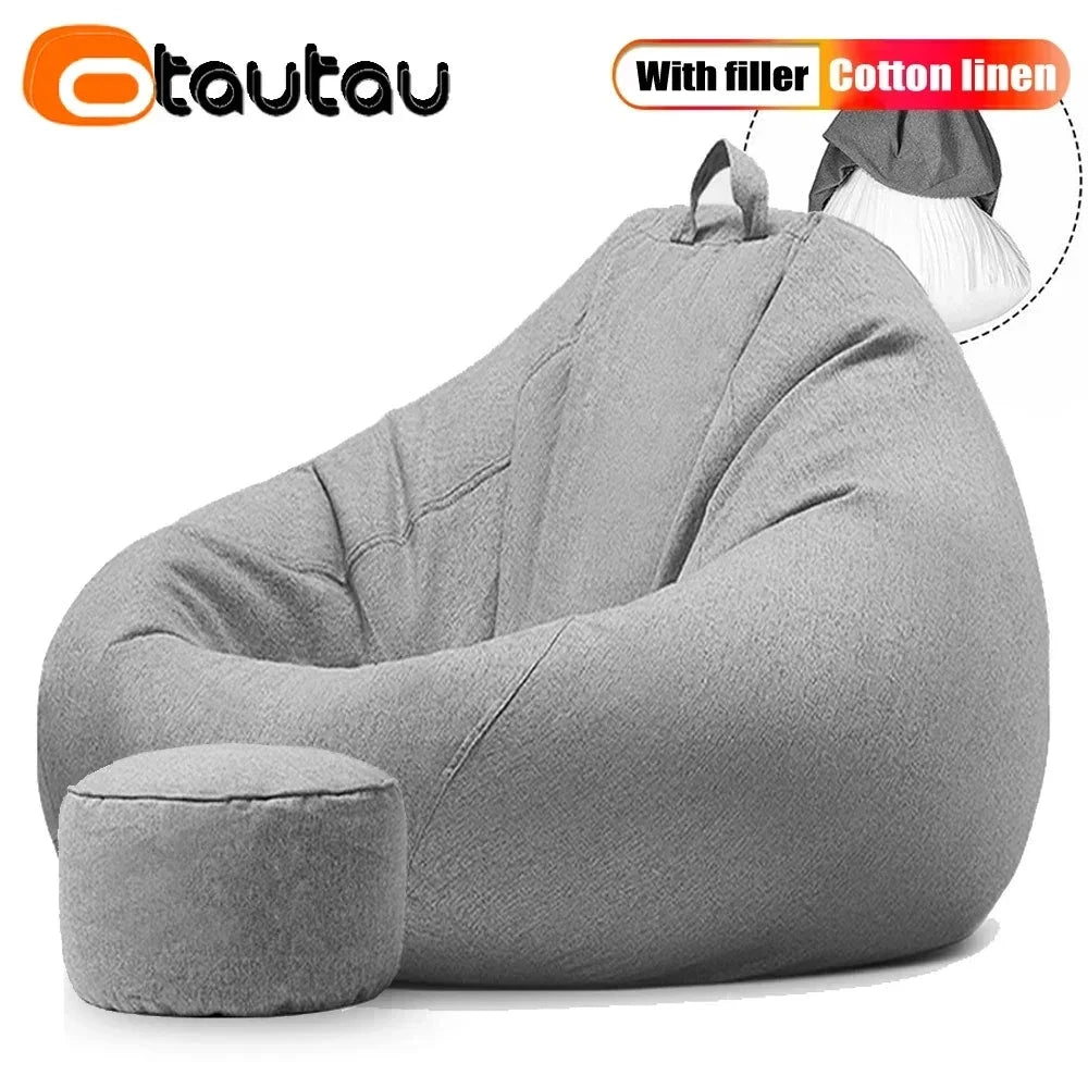 Water-Drop Bean Bag Chair - Soft Cotton Linen Manwatstore