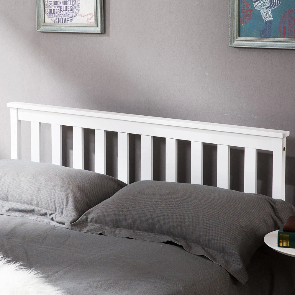 White Wooden Double Bed Frame – 4FT6 (135 x 190 cm) Manwatstore